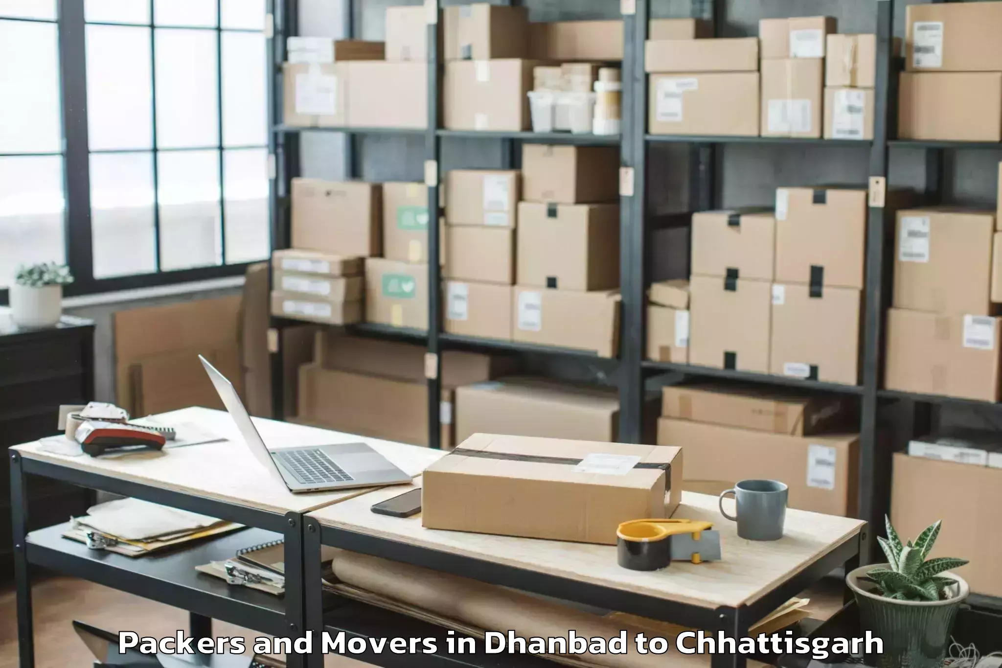 Trusted Dhanbad to Itm University Raipur Raipur Packers And Movers